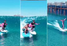 Paris Hilton (Almost) Got Barreled at the Surf Ranch