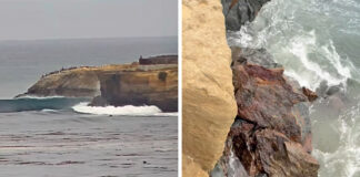 A Massive Chunk of Cliff Collapsed Into the Lineup at Steamer Lane