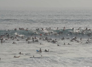 Jamie O’Brien Surfs ‘Slamarack,’ the World’s Most Crowded Lineup