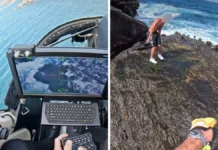 Northern California Sheriffs Use Helicopter to Rescue a Man Stranded on Offshore Rocks